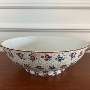 Limoges Porcelain Floral Bowl, France, Handles, over 50 years old